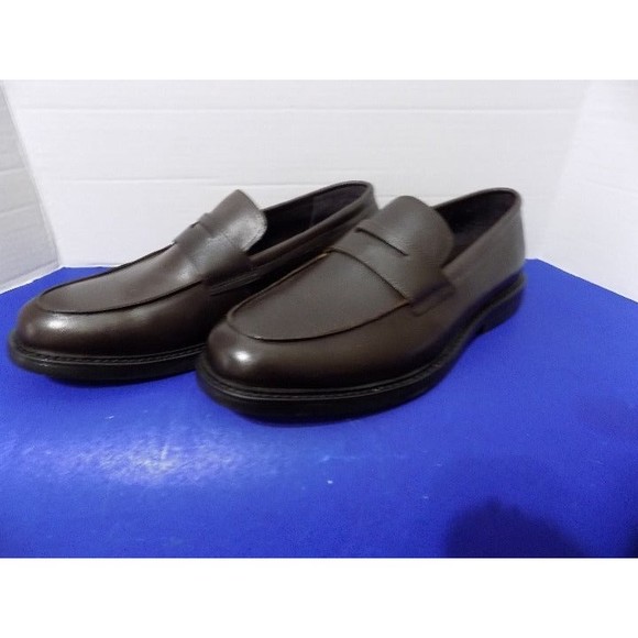 New Men\'s Leather Shoes Loafers Express Size 9 Brown main image 5